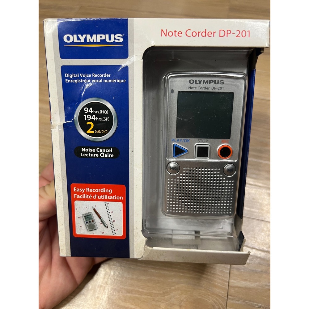 Olympus Note Corder DP-201 Digital Voice Recorder 2GB Noise Cancel Silver